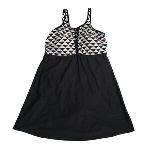 Swimsuits for All Women's Plus Size Macrame High Neck Swimdress